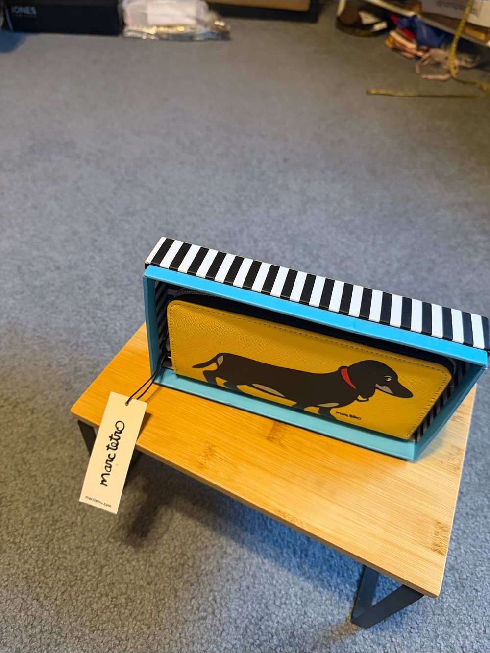 Marc Tetro Yellow Dachshund Zip Wallet